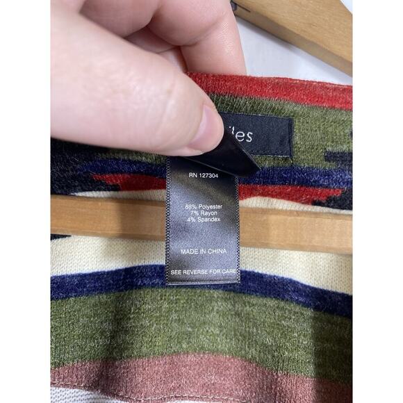 Ali Miles Cardigan Duster Sweater Size Large NEW Southwestern Navajo Cabincore - Picture 10 of 15